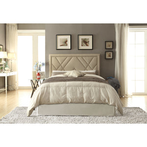 Vienne Nailhead Patterned Upholstered Headboard in Powder