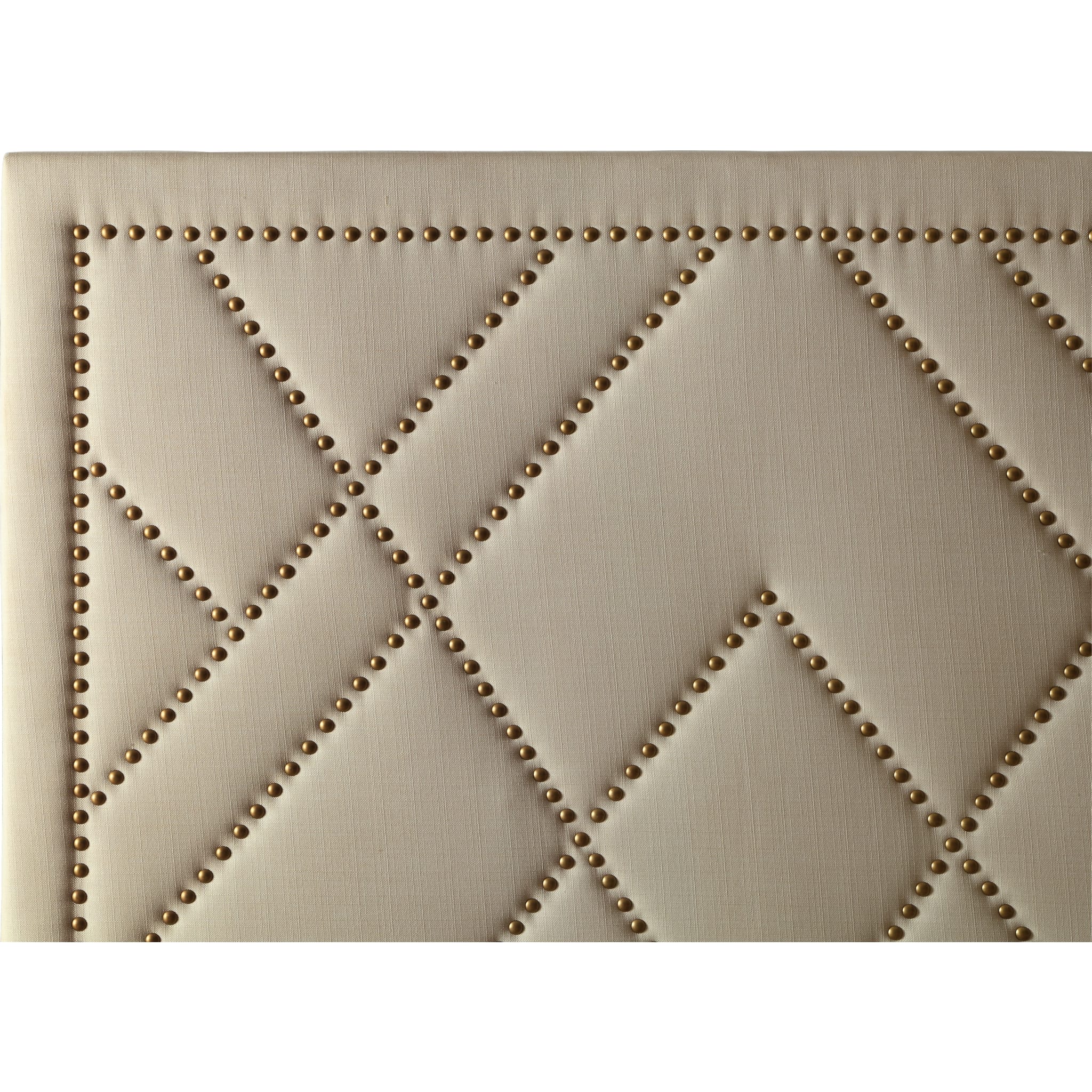 Vienne Nailhead Patterned Upholstered Headboard in Powder