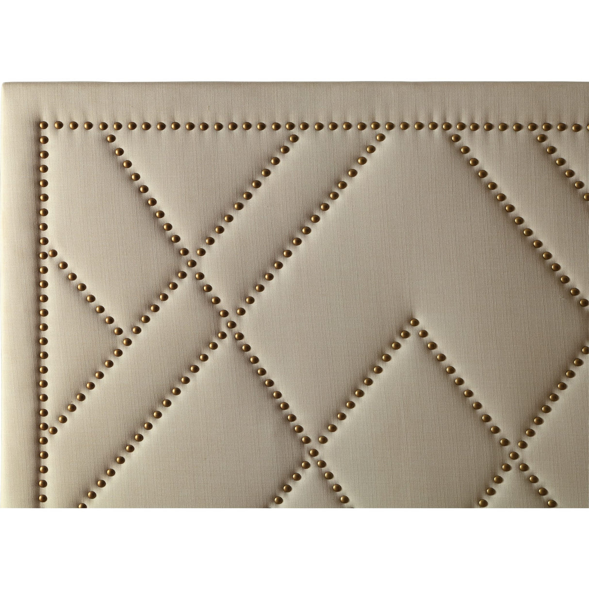 Vienne Nailhead Upholstered Platform Storage Bed in Powder