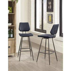 Vinson Modern Swivel Bar Stool in Cobalt
