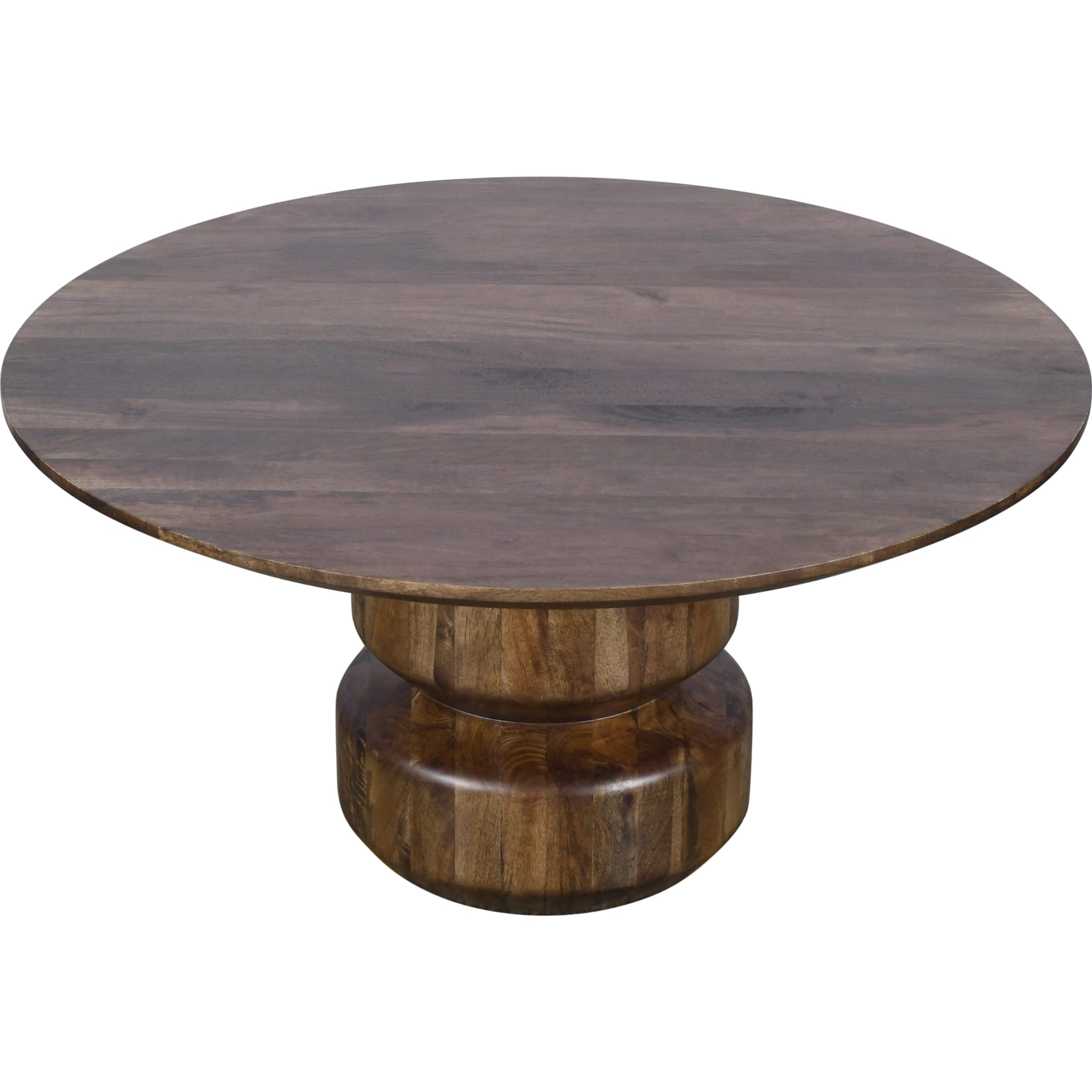 Virton Solid Wood Round Coffee Table in Smoked Brown
