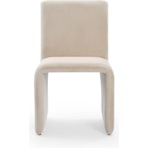 Winston Fully Upholstered Side chair in Sand Velvet