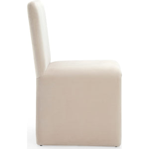 Winston Fully Upholstered Side chair in Sand Velvet