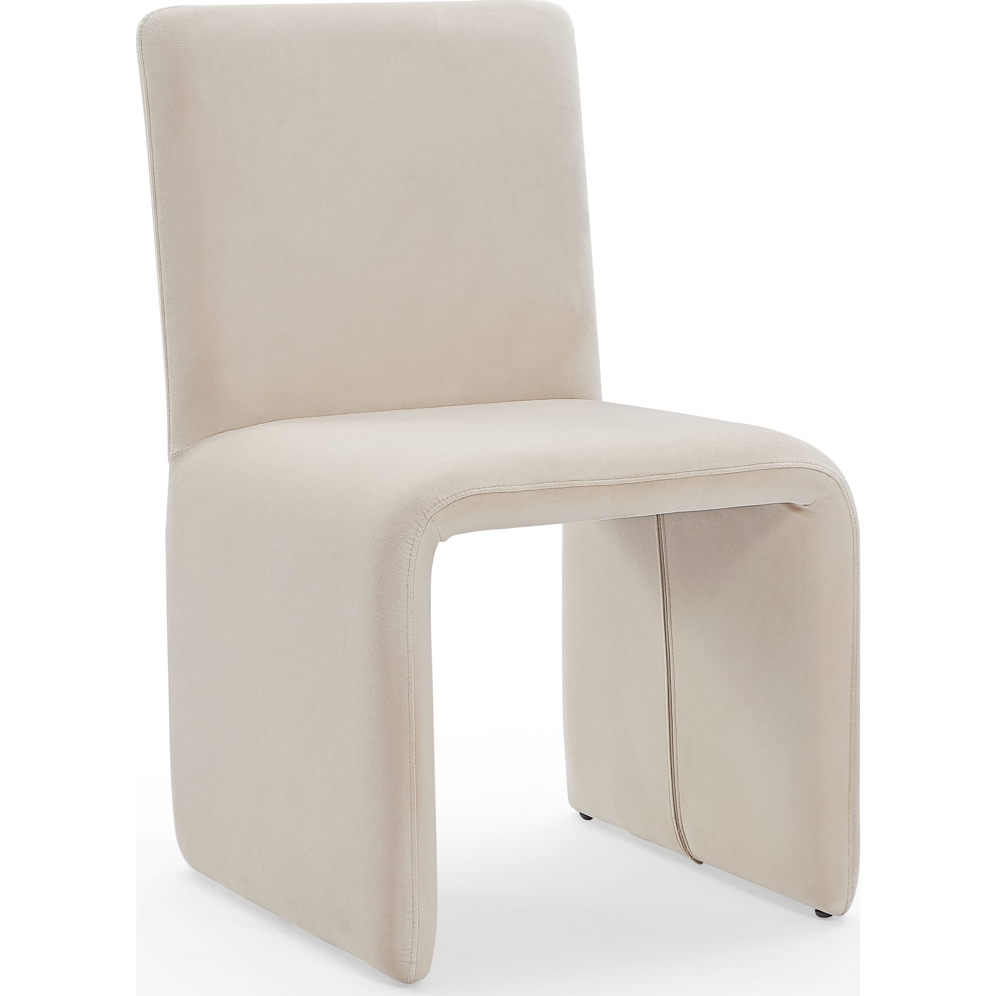 Winston Fully Upholstered Side chair in Sand Velvet