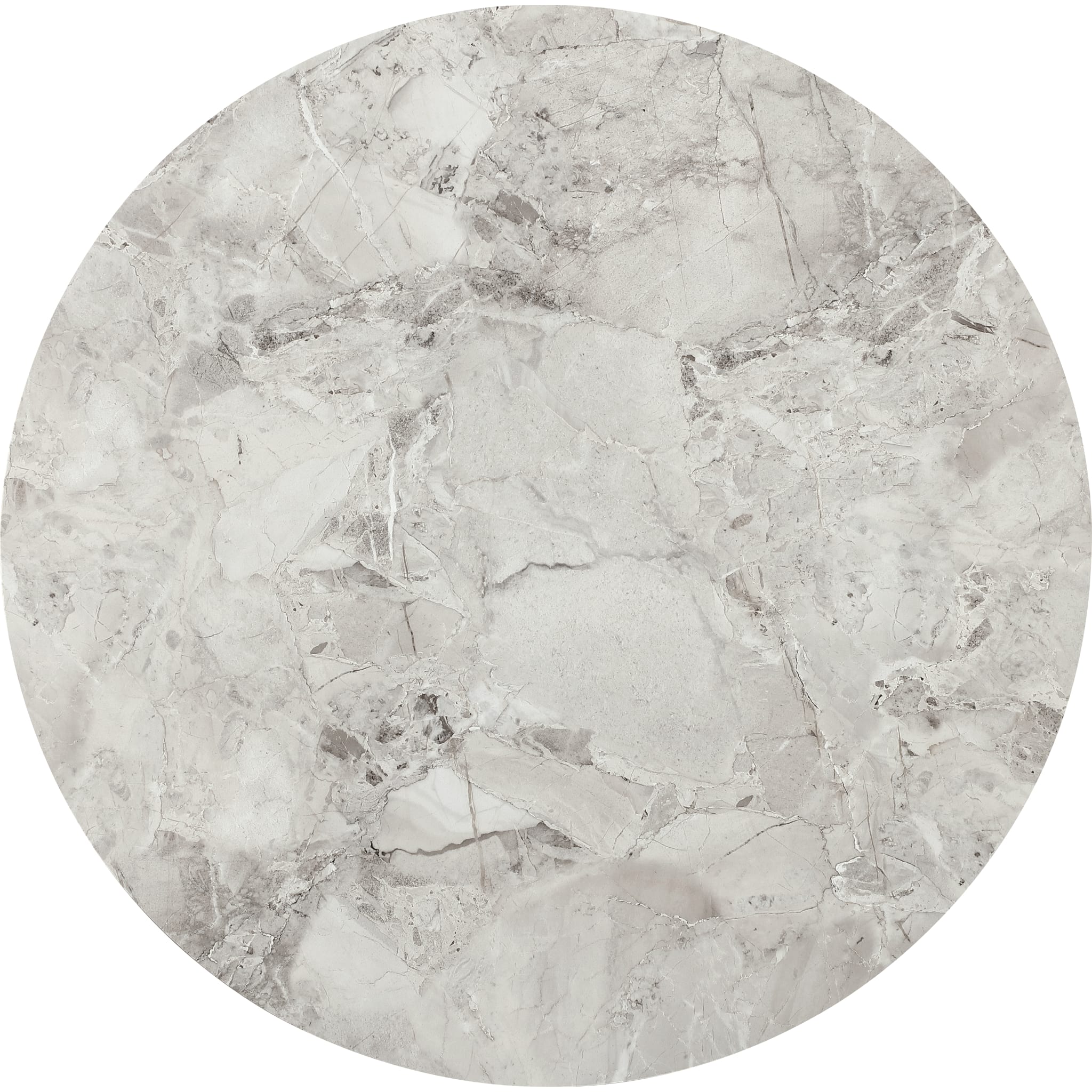 Winston Stone Top Metal Base Round Dining Table in Grigio