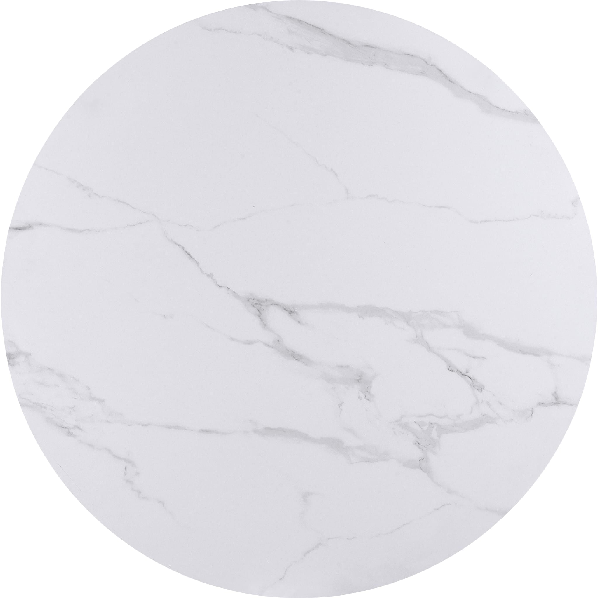 Winston Stone Top Metal Base Round Dining Table in Oat Milk and Champagne