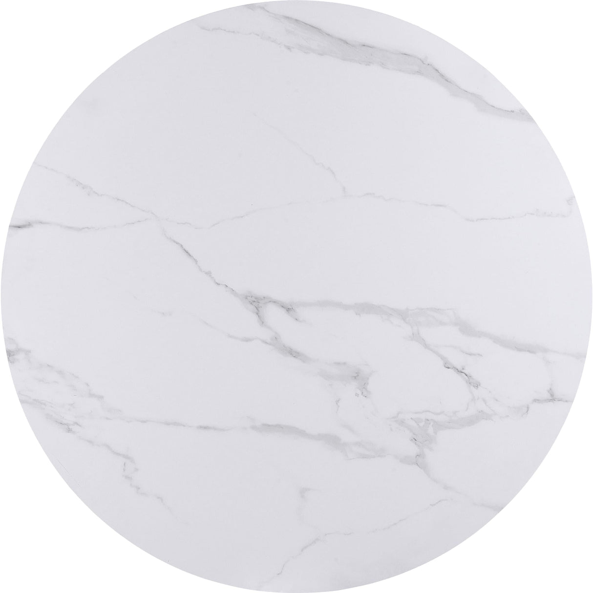 Winston Stone Top Metal Base Round Dining Table in Oat Milk and Champagne