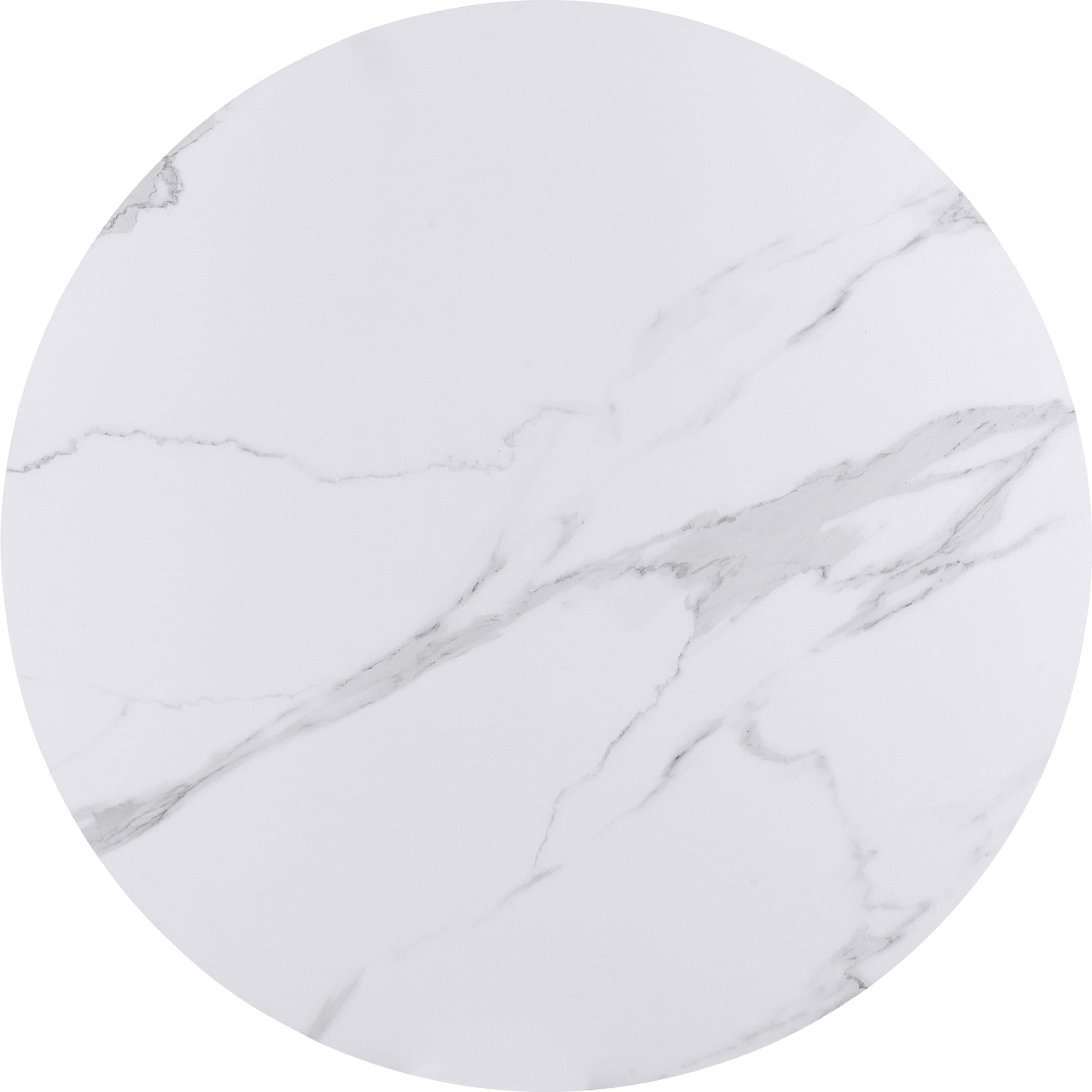 Winston Stone Top Metal Base Round Dining Table in Oat Milk and Champagne