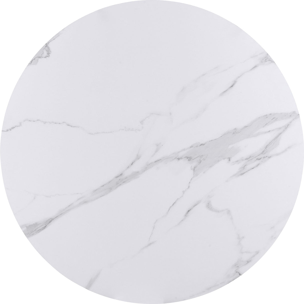 Winston Stone Top Metal Base Round Dining Table in Oat Milk and Champagne