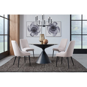 Winston Upholstered Metal Leg Dining Chair in Ash Grey and Black