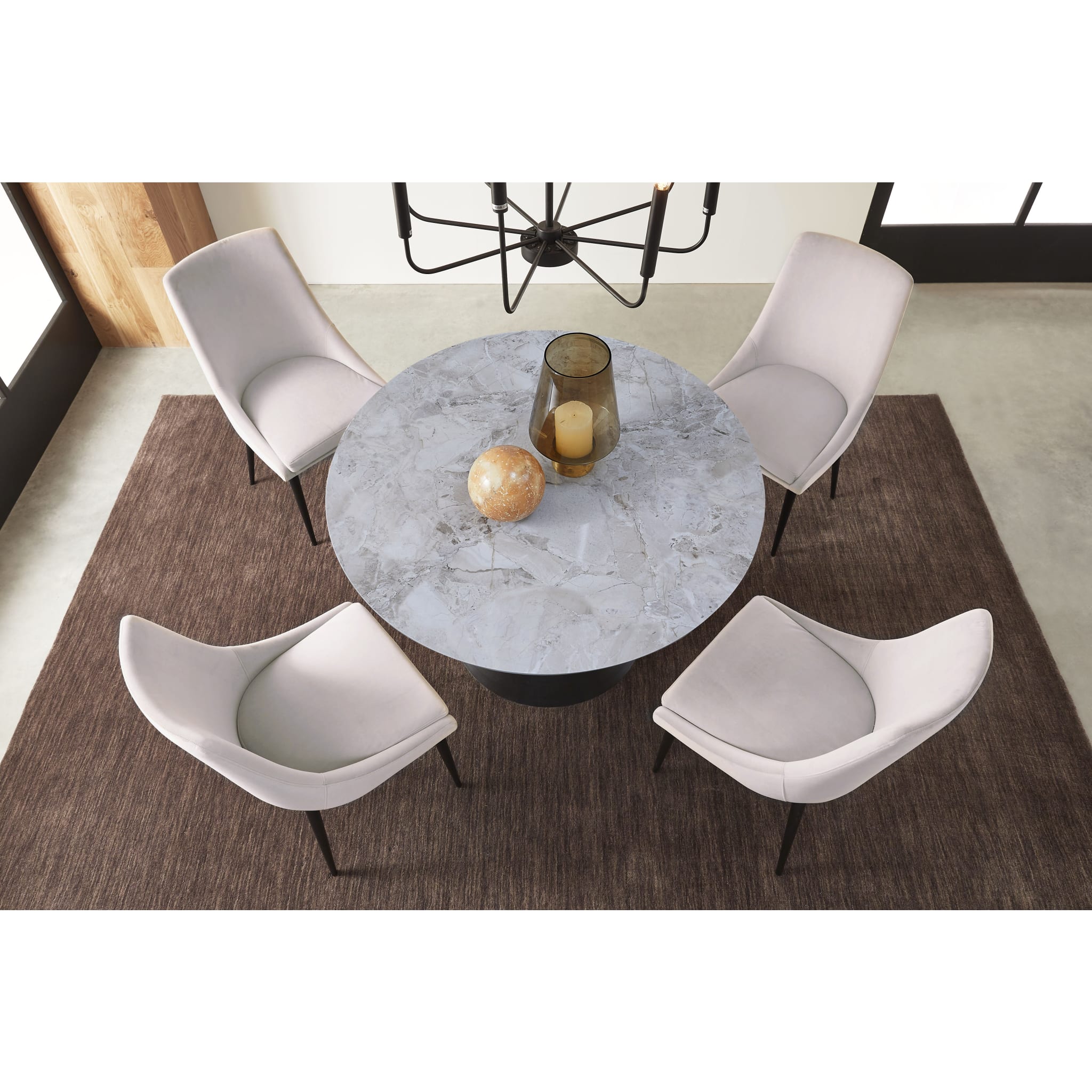 Winston Upholstered Metal Leg Dining Chair in Ash Grey and Black