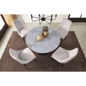 Winston Upholstered Metal Leg Dining Chair in Ash Grey and Black