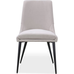 Winston Upholstered Metal Leg Dining Chair in Ash Grey and Black