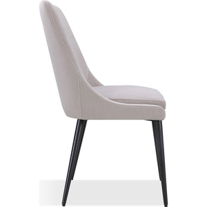 Winston Upholstered Metal Leg Dining Chair in Ash Grey and Black