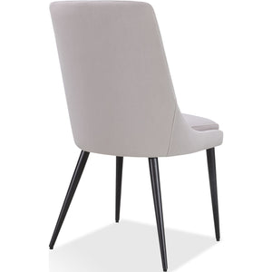 Winston Upholstered Metal Leg Dining Chair in Ash Grey and Black