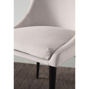 Winston Upholstered Metal Leg Dining Chair in Ash Grey and Black