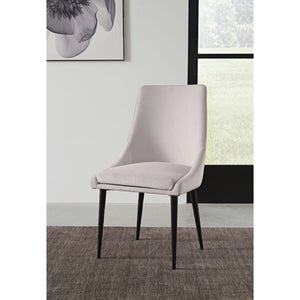 Winston Upholstered Metal Leg Dining Chair in Ash Grey and Black