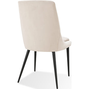 Winston Upholstered Metal Leg Dining Chair in Cream and Black