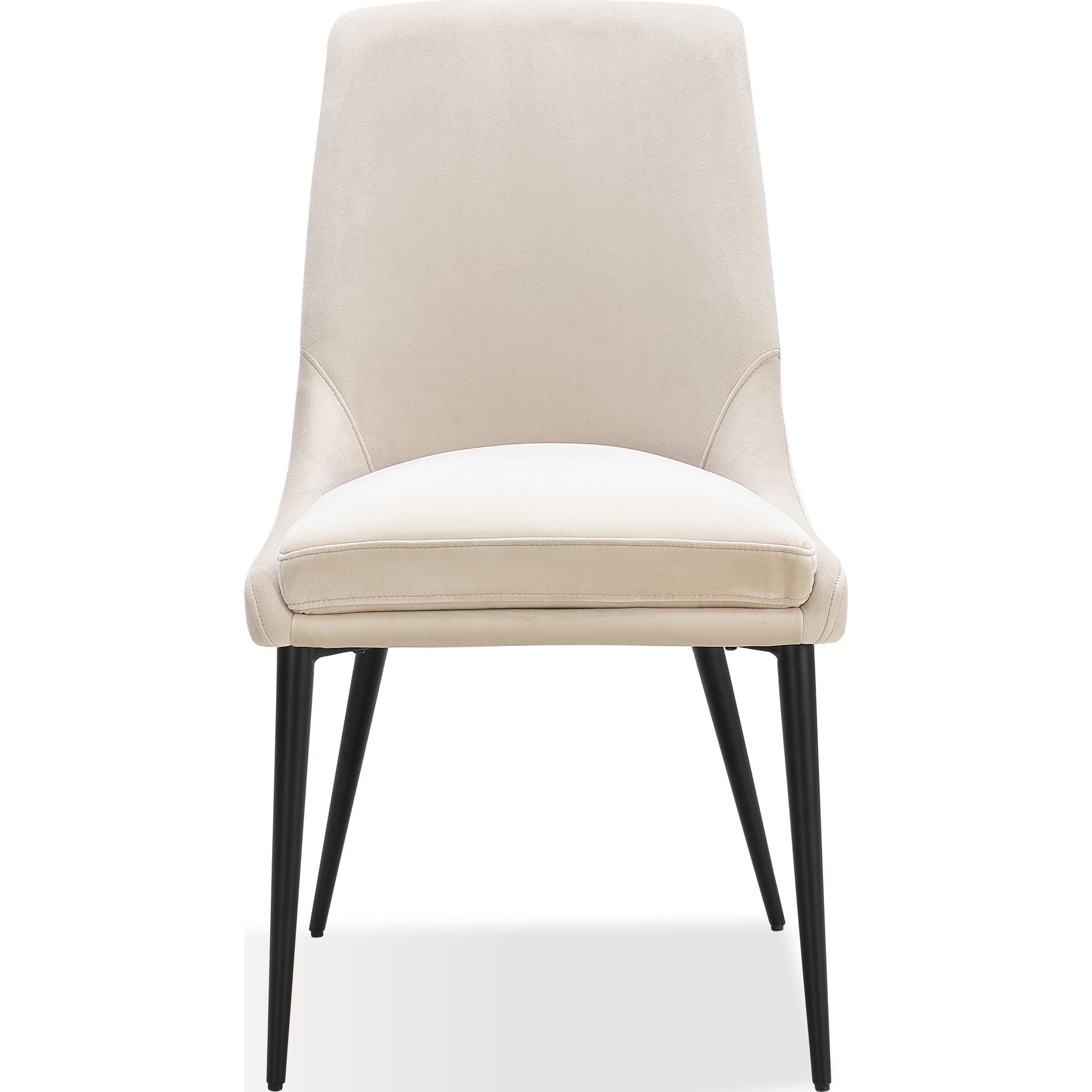 Winston Upholstered Metal Leg Dining Chair in Cream and Black