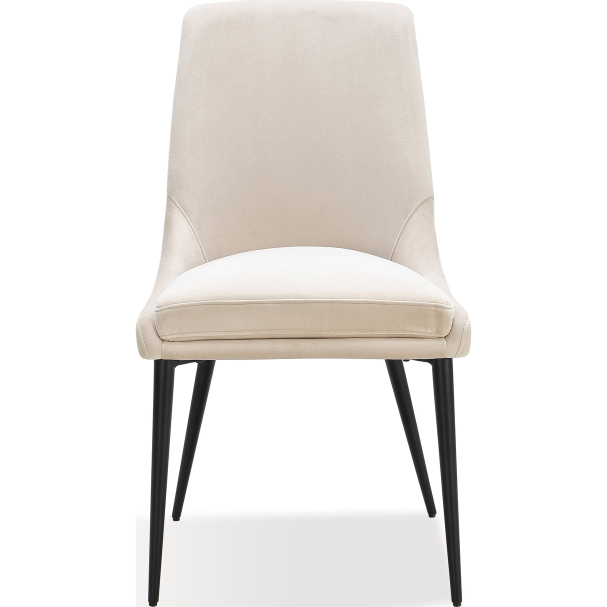 Winston Upholstered Metal Leg Dining Chair in Cream and Black