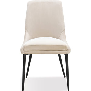 Winston Upholstered Metal Leg Dining Chair in Cream and Black