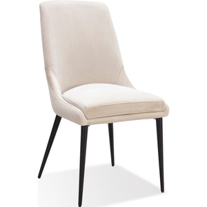 Winston Upholstered Metal Leg Dining Chair in Cream and Black