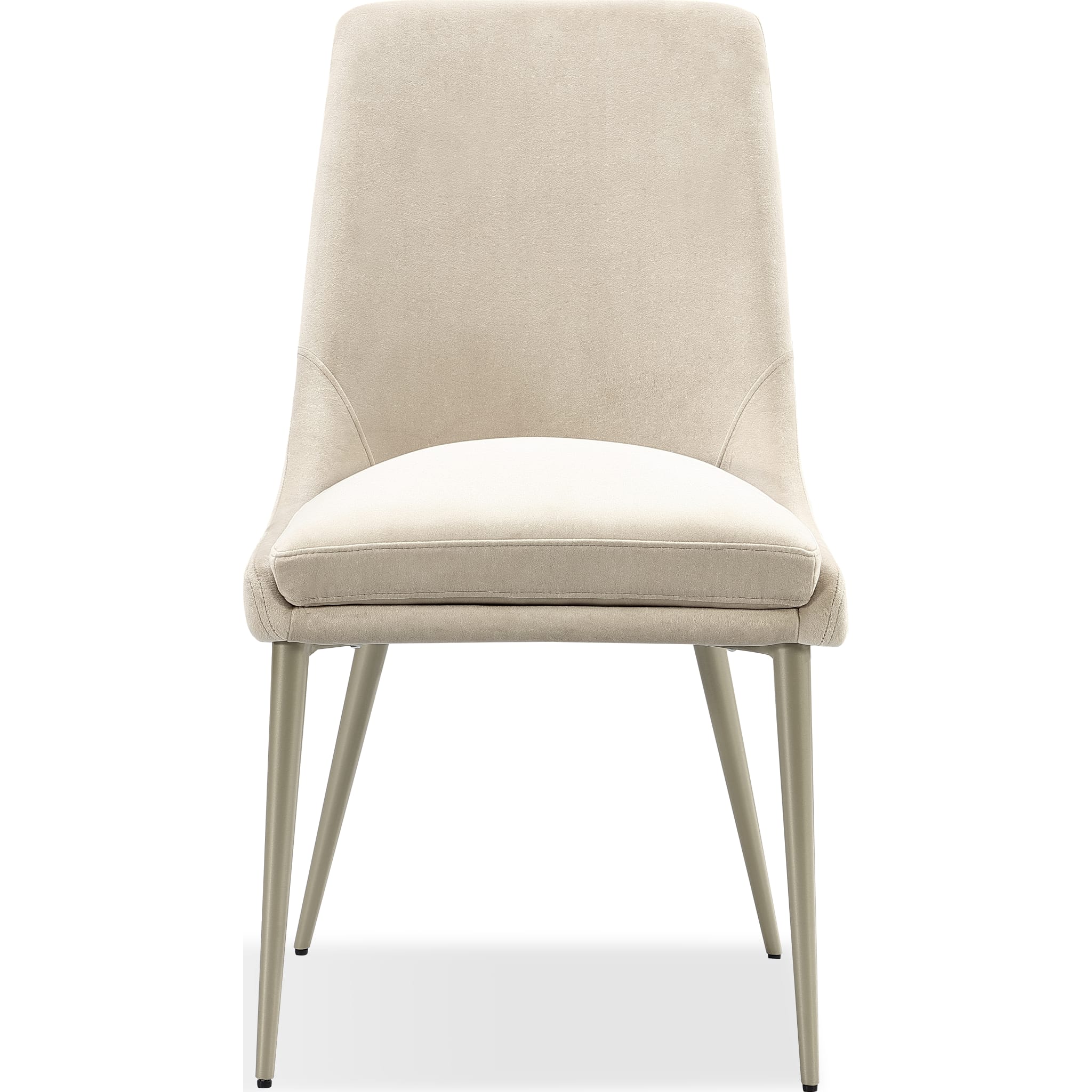 Winston Upholstered Metal Leg Dining Chair in Cream and Champagne
