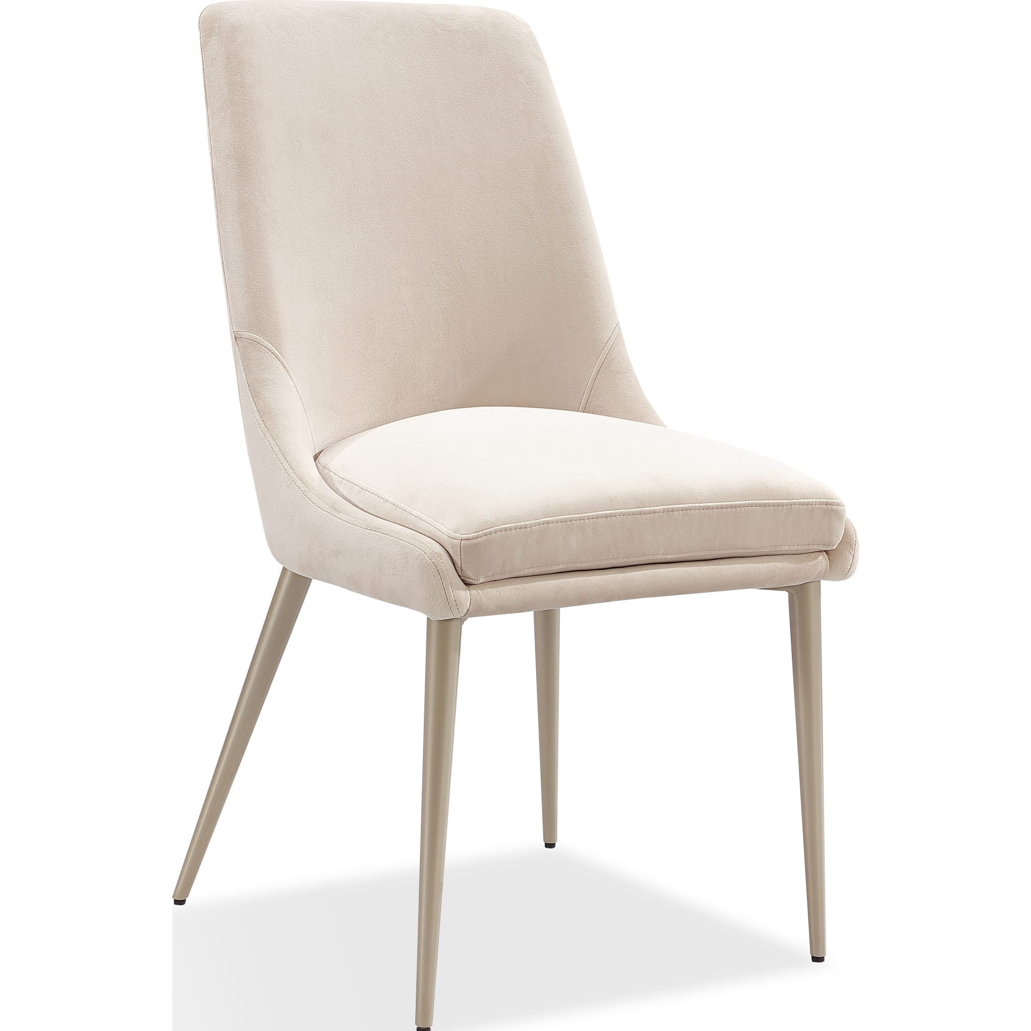 Winston Upholstered Metal Leg Dining Chair in Cream and Champagne