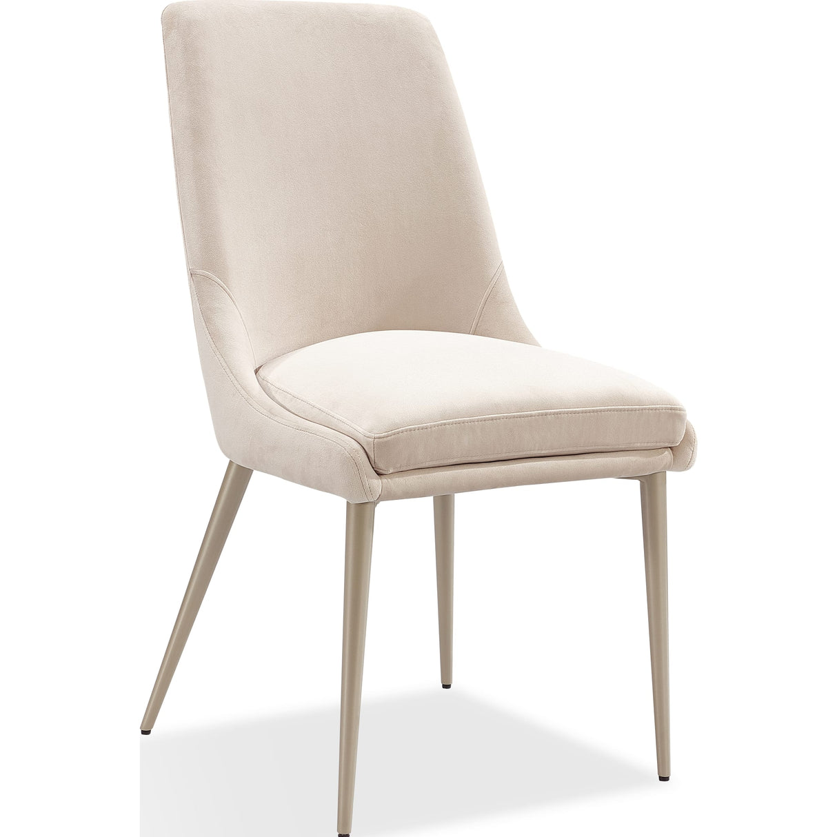 Winston Upholstered Metal Leg Dining Chair in Cream and Champagne