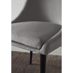 Winston Upholstered Metal Leg Dining Chair in Goose and Black
