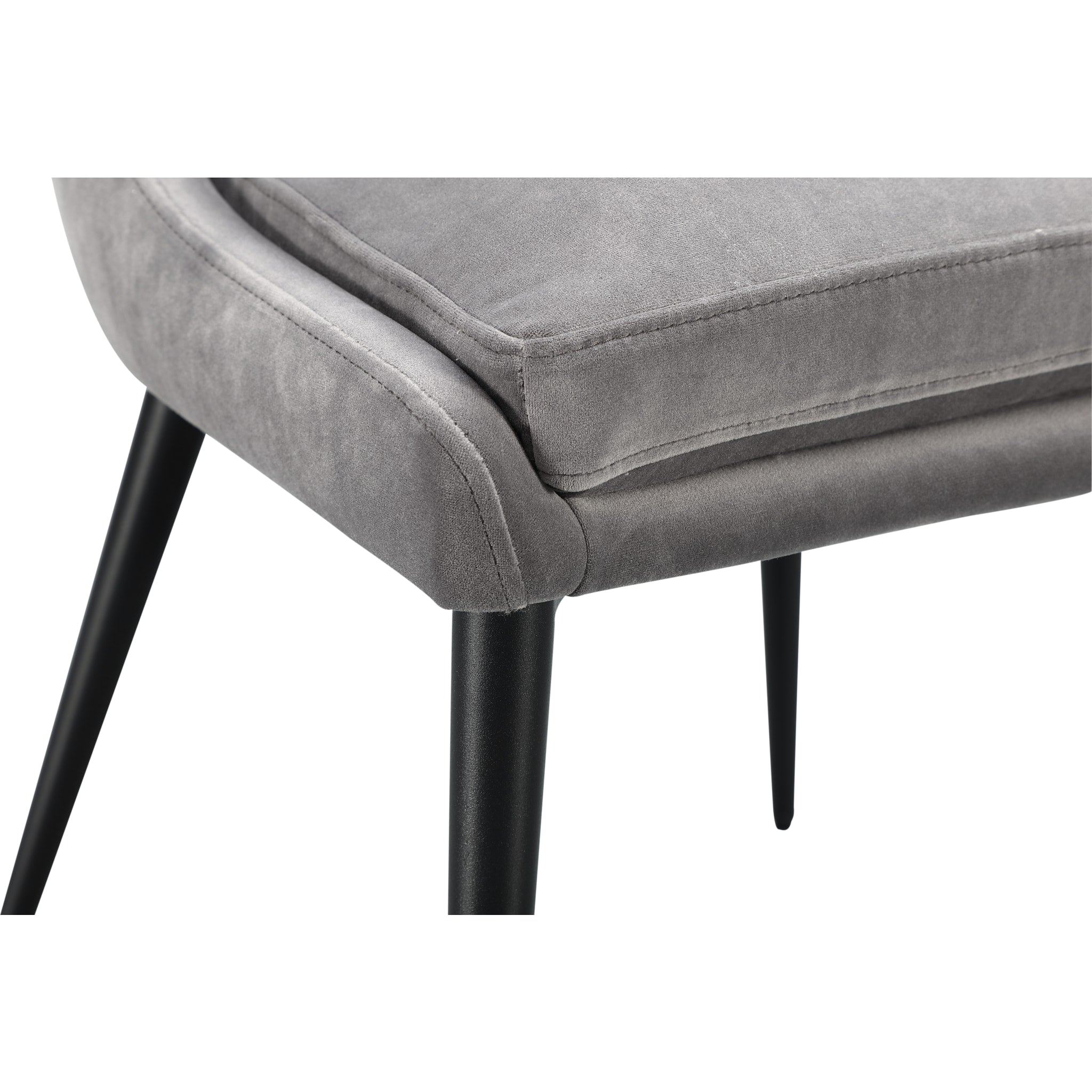 Winston Upholstered Metal Leg Dining Chair in Goose and Black