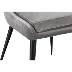 Winston Upholstered Metal Leg Dining Chair in Goose and Black