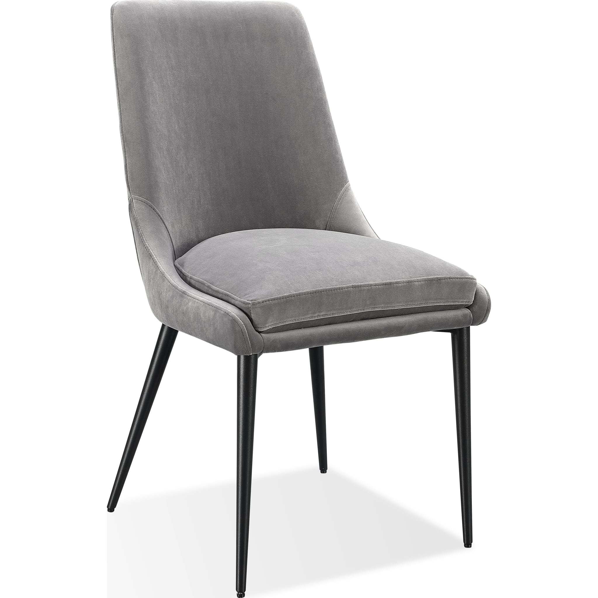 Winston Upholstered Metal Leg Dining Chair in Goose and Black