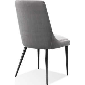 Winston Upholstered Metal Leg Dining Chair in Goose and Black