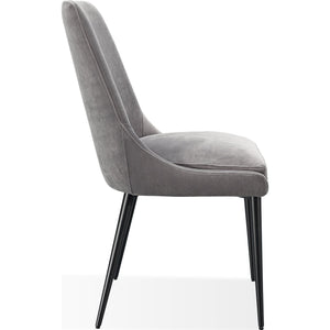 Winston Upholstered Metal Leg Dining Chair in Goose and Black