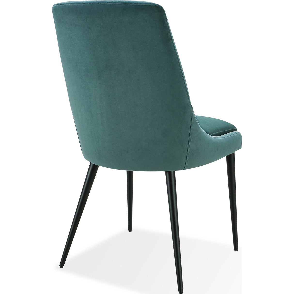 Winston Upholstered Metal Leg Dining Chair in Smoked Green and Black