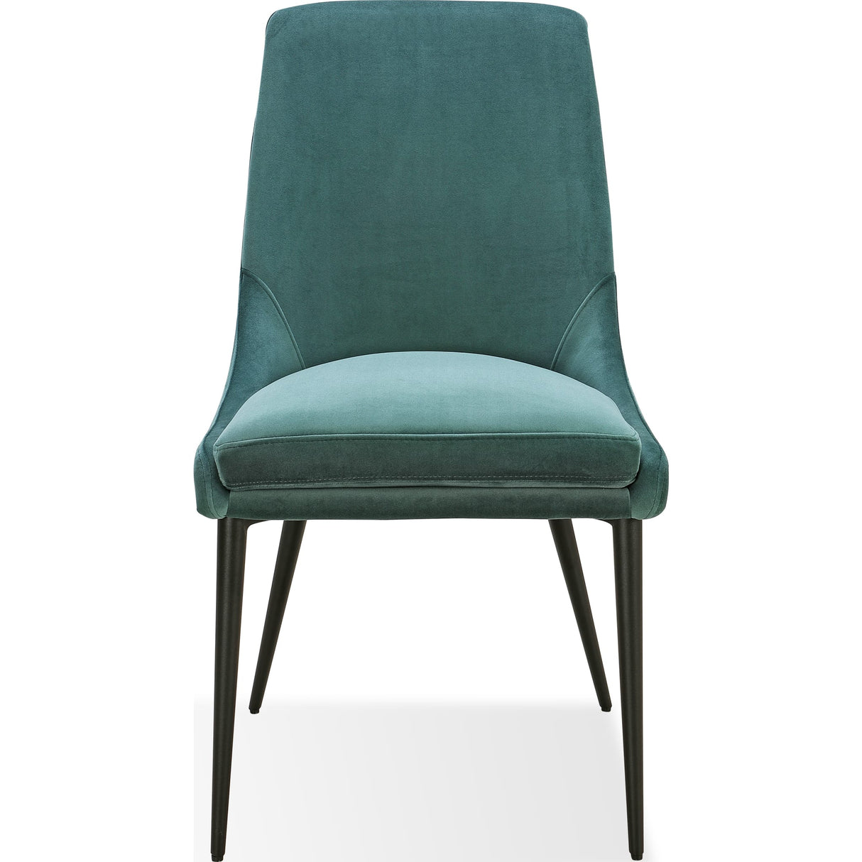 Winston Upholstered Metal Leg Dining Chair in Smoked Green and Black