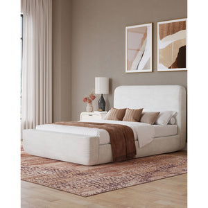 Wisteria Upholstered Platform Bed in Frosty Corduroy