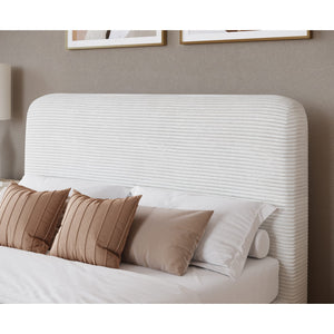Wisteria Upholstered Platform Bed in Frosty Corduroy