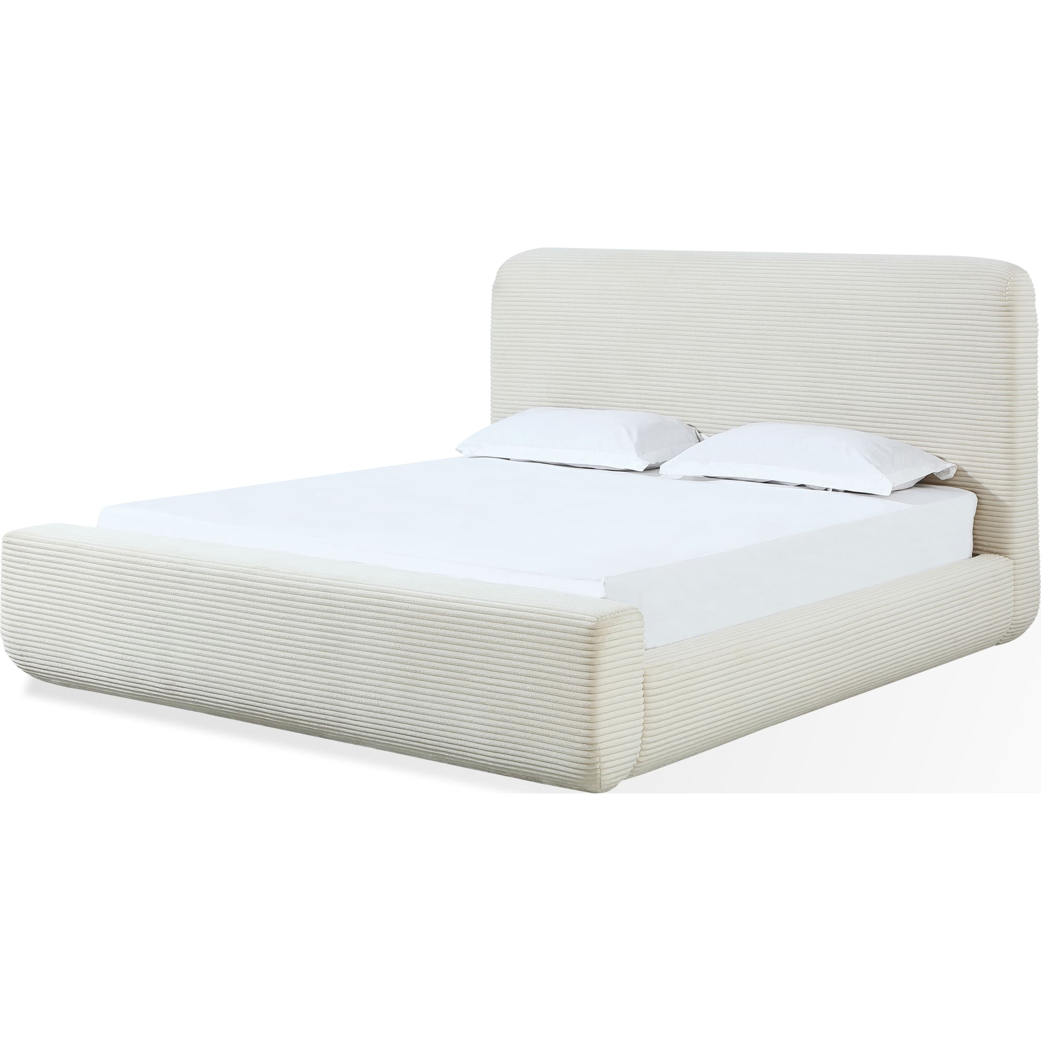 Wisteria Upholstered Platform Bed in Frosty Corduroy