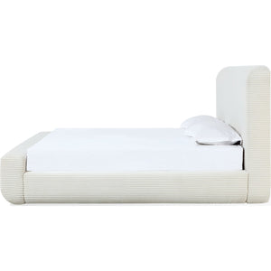 Wisteria Upholstered Platform Bed in Frosty Corduroy