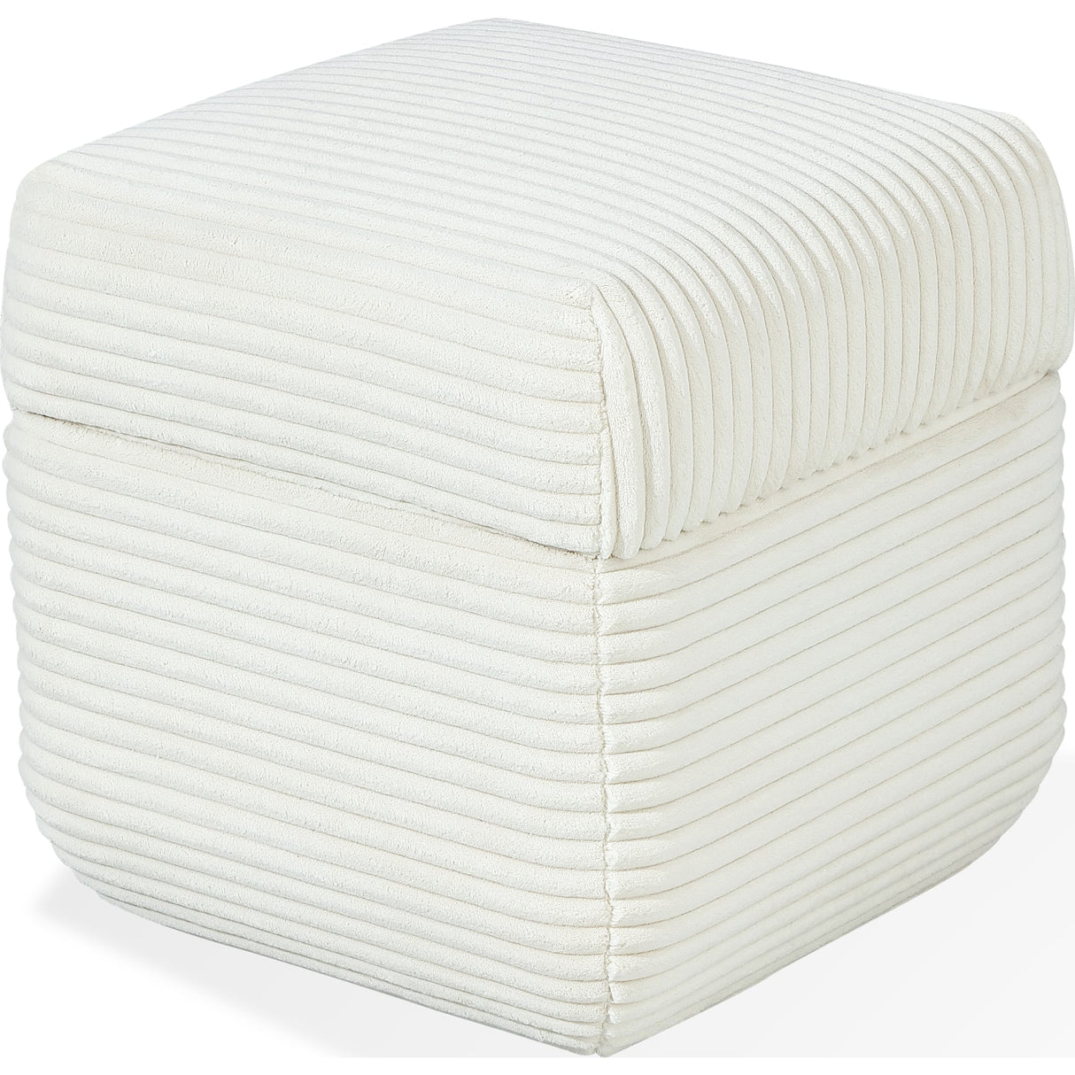 Wisteria Upholstered Storage Ottoman in Frosty Corduroy