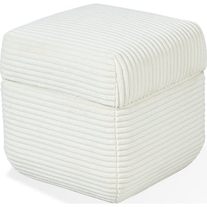 Wisteria Upholstered Storage Ottoman in Frosty Corduroy