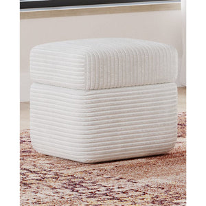 Wisteria Upholstered Storage Ottoman in Frosty Corduroy
