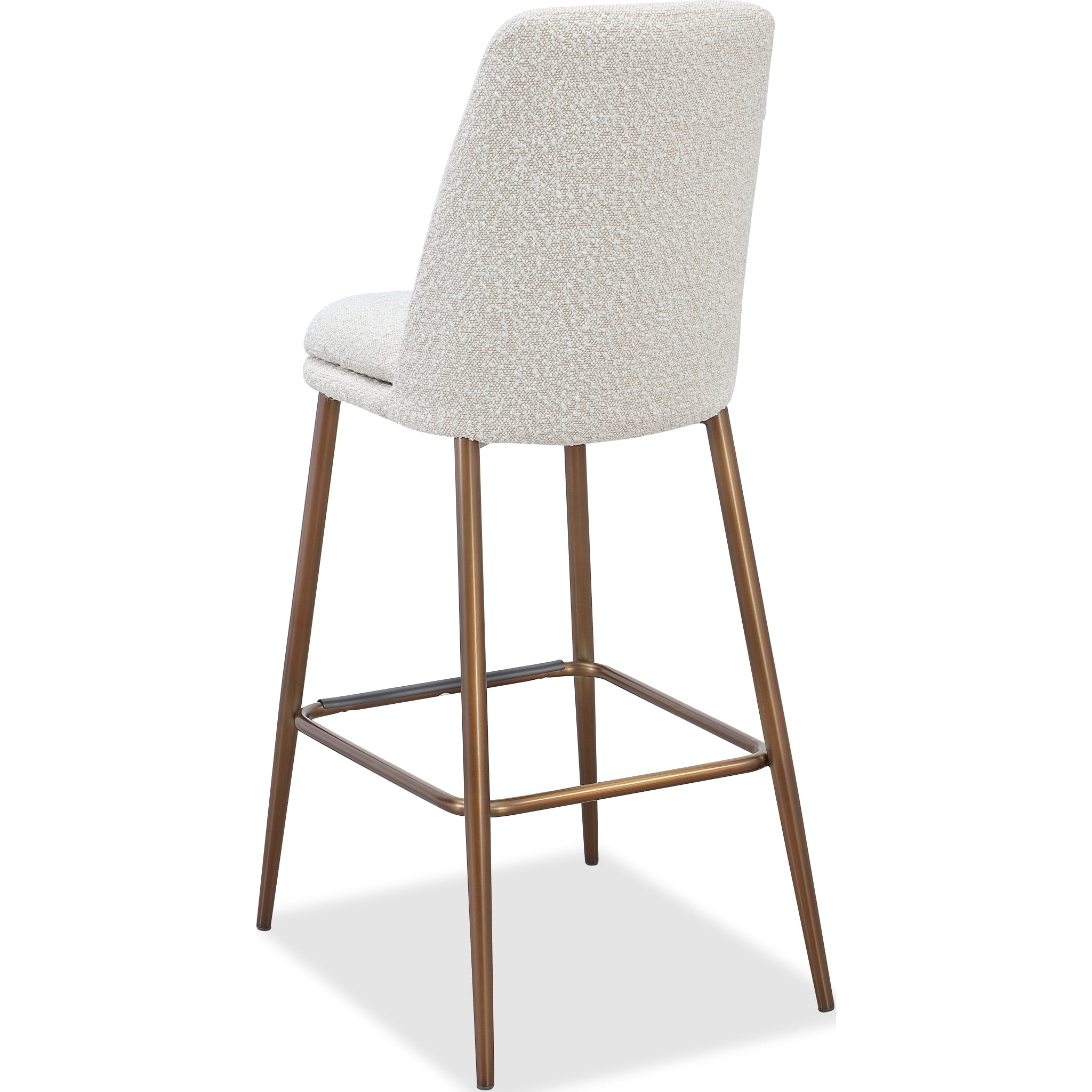 Wyatt Upholstered Bar Stool in Ricotta Boucle and Bronze Metal