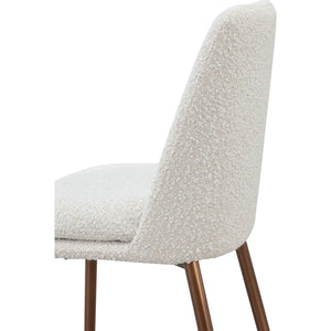 Wyatt Upholstered Bar Stool in Ricotta Boucle and Bronze Metal