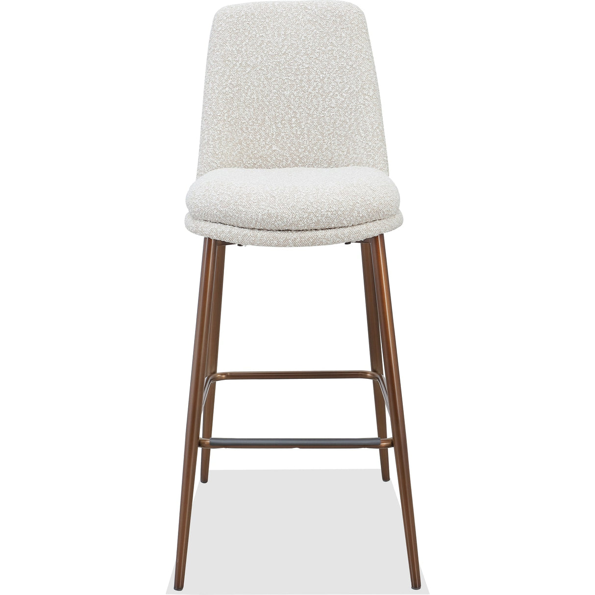 Wyatt Upholstered Bar Stool in Ricotta Boucle and Bronze Metal