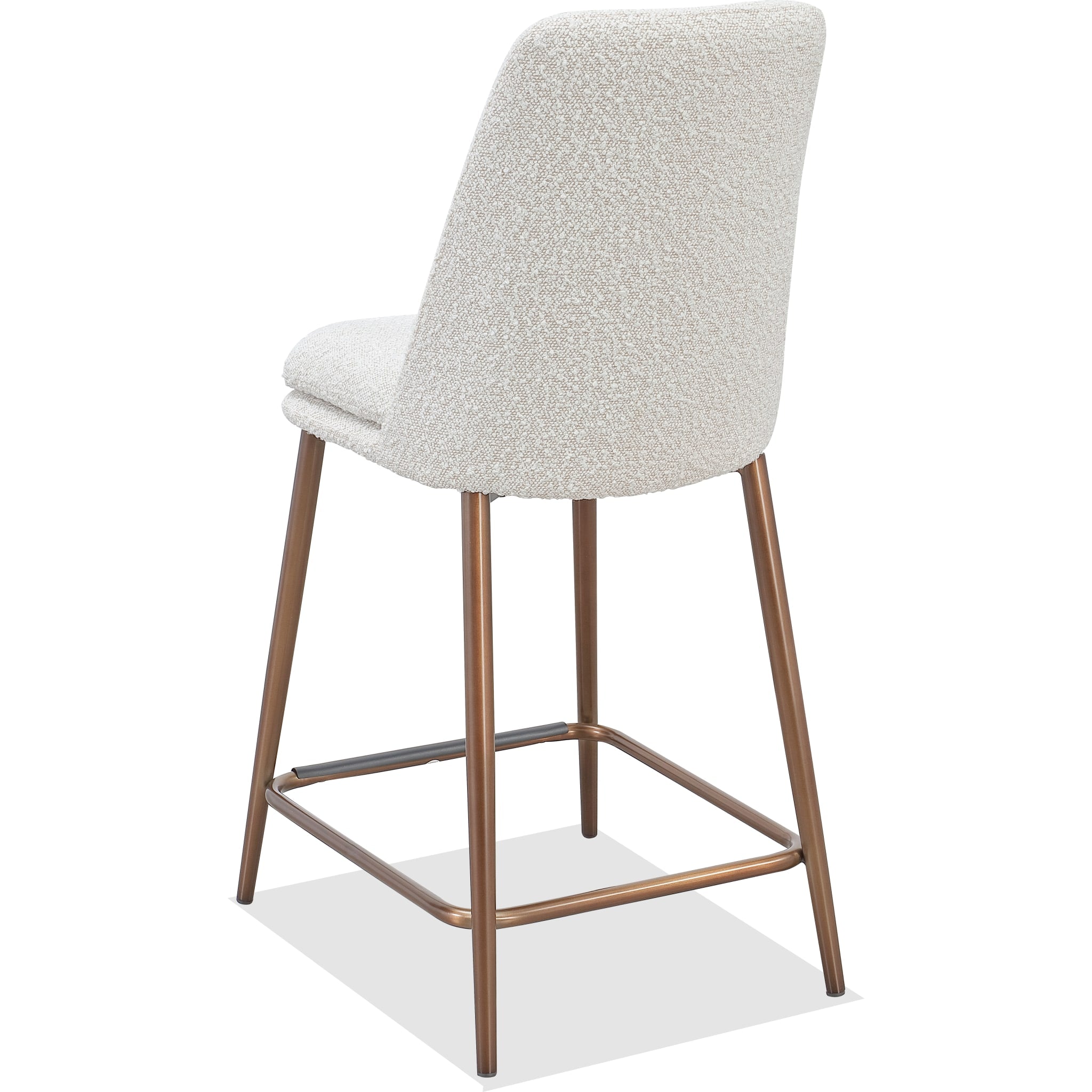 Wyatt Upholstered Counter Stool in Ricotta Boucle and Bronze Metal