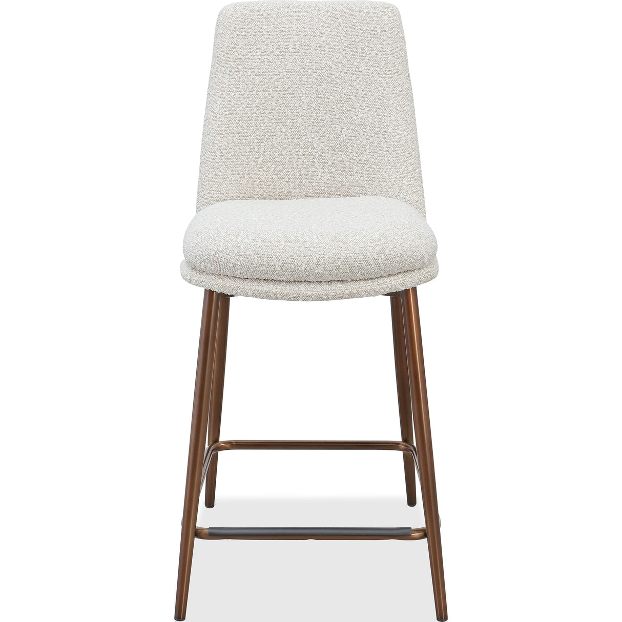 Wyatt Upholstered Counter Stool in Ricotta Boucle and Bronze Metal