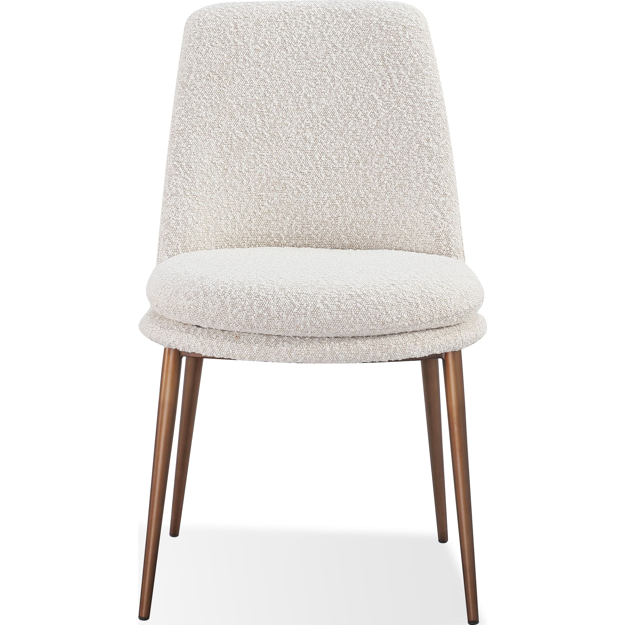 Wyatt Upholstered Dining Chair in Ricotta Boucle and Bronze Metal